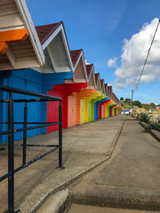 Fototapeta premium Colourful Wooden Seaside Beach Huts