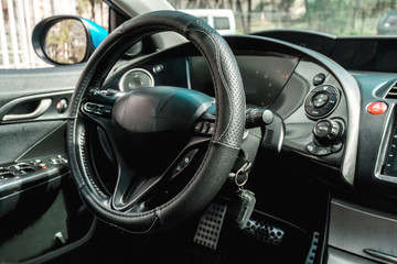 Photo of the dashboard in the car