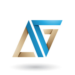 Blue and Beige Folded Triangle Letters A and G Illustration