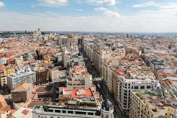 Panoramic aerial view in Madrid, capital of Spain, Europe.