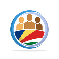Illustrated icon with the concept of the national community of the Seychelles