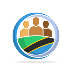 Illustrated icon with the concept of the national community of Tanzania 