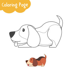 Cute beagle puppy for coloring page/book