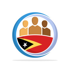 Illustrated icon with the concept of the national community of Timor Leste