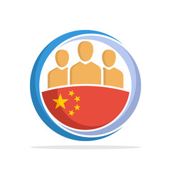 Illustrated icon with the concept of the national community of Chinese