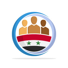 Illustrated icon with the concept of the national community of Syrian