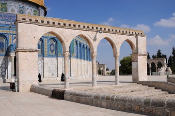 Fototapeta premium A view from the courtyard of the Al Aqsa Mosque