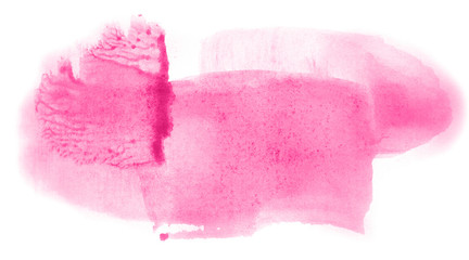 Obraz na płótnie Canvas Abstract watercolor background hand-drawn on paper. Volumetric smoke elements. Pink color. For design, web, card, text, decoration, surfaces.