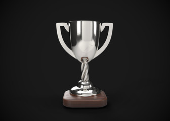 Silver Trophy Champions Winner 3D Render