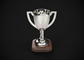 Silver Trophy Champions Winner 3D Render
