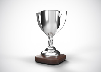 Silver Trophy Champions Winner 3D Render