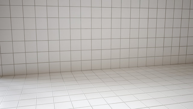 Modern bathtub in a unrenovated bathroom - 3D rendering