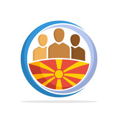 Illustrated icon with the concept of the national community of the Republic of Macedonia