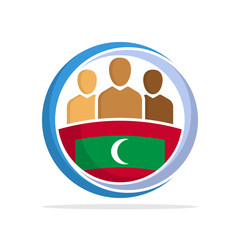 Illustrated icon with the concept of the national community of Maldive