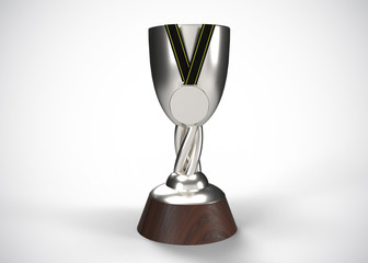 Silver Trophy Champions Winner 3D Render