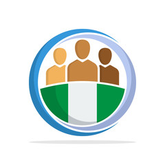 Illustrated icon with the concept of the national community of Nigeria