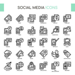 Social Media , Thin Line and Pixel Perfect Icons