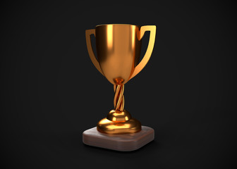 Bronze Trophy 3rd Champions Winner 3D Render