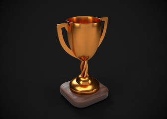 Bronze Trophy 3rd Champions Winner 3D Render