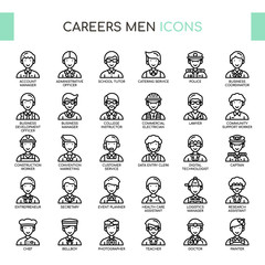 Careers Men , Thin Line and Pixel Perfect Icons