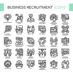 Business Recruitment , Thin Line and Pixel Perfect Icons