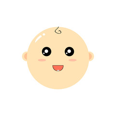 Children's vector. Little boy with a smile on his face. Positive emotions. Flat style. Vector illustration