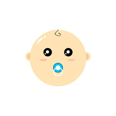 Children's vector. Little boy with a pacifier. Flat style. Vector illustration