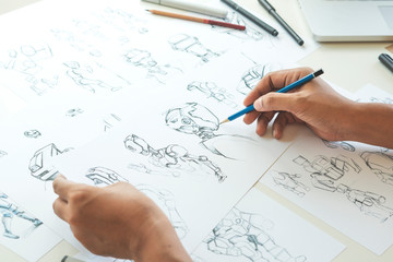 Animator designer Development designing drawing sketching development creating graphic pose...