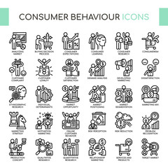 Consumer Behaviour , Thin Line and Pixel Perfect Icons