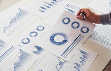 businessman working data document graph chart report marketing research development  planning...