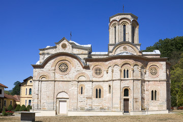Fototapeta na wymiar The church in orthodox monastery Ljubostinja in Serbia