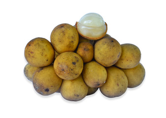 Thai fruit (Longkong fruit) on white background