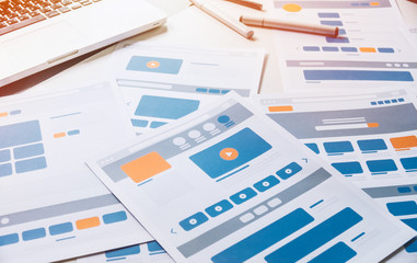 Website designer Creative planning application developer development draft sketch drawing template...