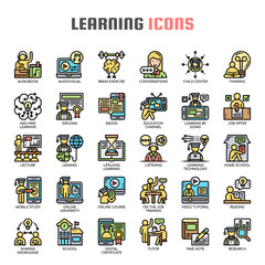 Learning , Thin Line and Pixel Perfect Icons