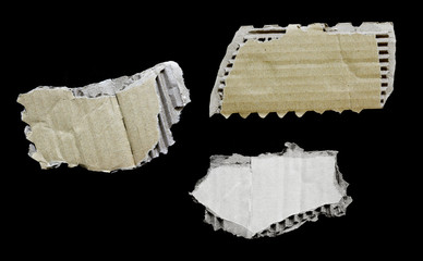 ripped paper isolated on black background