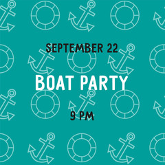 Simple modern boat party template for social media