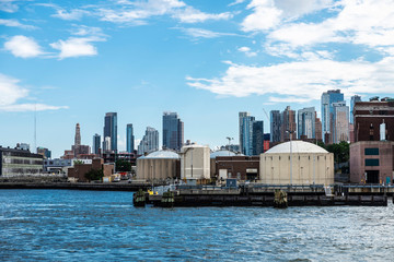 Naklejka premium Industrial facilities in the port of New York City, USA