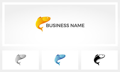 Fish Swimming Vector Logo Brand