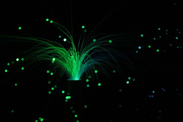 Medium Green color Fiber Optics light Effect in the dark