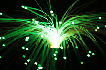 Large Green color Fiber Optics light Effect in the dark