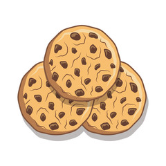 Cookies with chocolate. Sweet food. Vector illustration. 