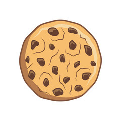 Chocolate chips cookie. Sweet food. Vector illustration. 