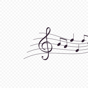 Isolated music notes, musical design element