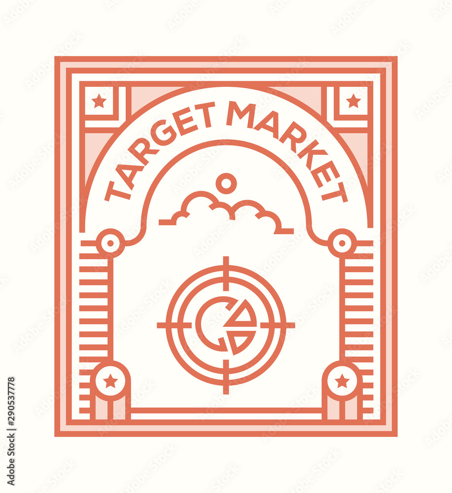 Sticker TARGET MARKET ICON CONCEPT