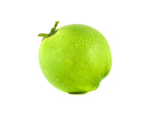 water drop green coconut isolated on white background