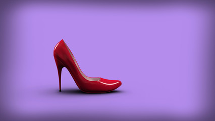 Red color stilletos (high heels) fashionable footwear for women