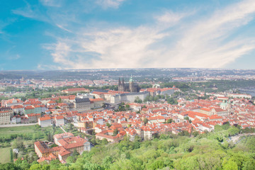 Obraz premium Beautiful view of St. Vitus Cathedral, Prague Castle and Mala Strana in Prague, Czech Republic