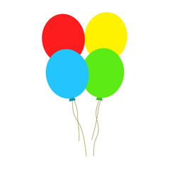 Bunch of balloons in flat style vector isolated on white background