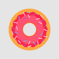 Donut vector. Icon for web and mobile application. Flat design style.