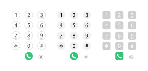 Dialing interface on the phone. Keyboard with numbers. Dialing a number for a call.